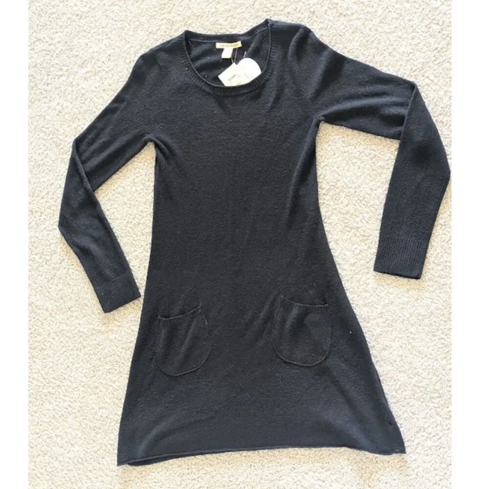 NWT Love By Design Black A-line Girls' Sweater Dress with Pockets Sz L